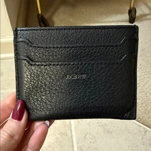 J.Crew Black Pebbled Leather Card Holder